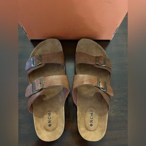 ONCAI - Gently used, Men’s Sandals, Beach Slides Cork Footbed Slippers . Size:11